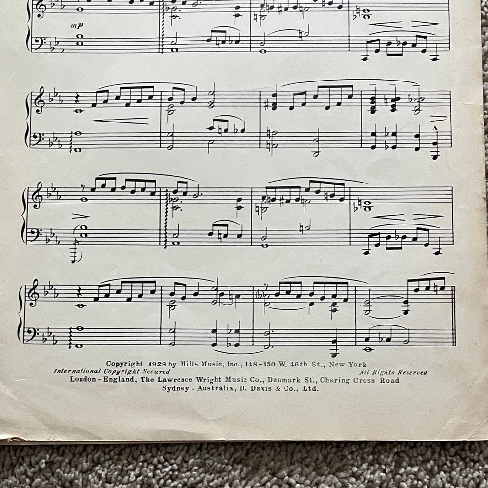Vintage Sheet Music Set 1947 and 1929 - Picture 3 of 3